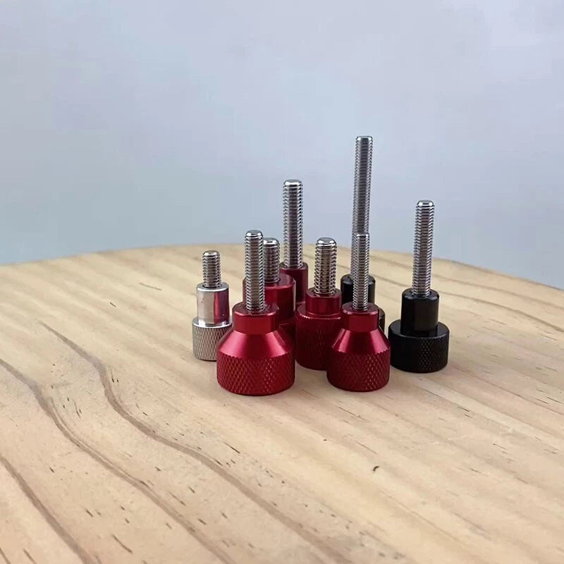 Knurled Thumb Screws Aluminium Handle + Stainless Rod Hand Grip Knob Bolts M6