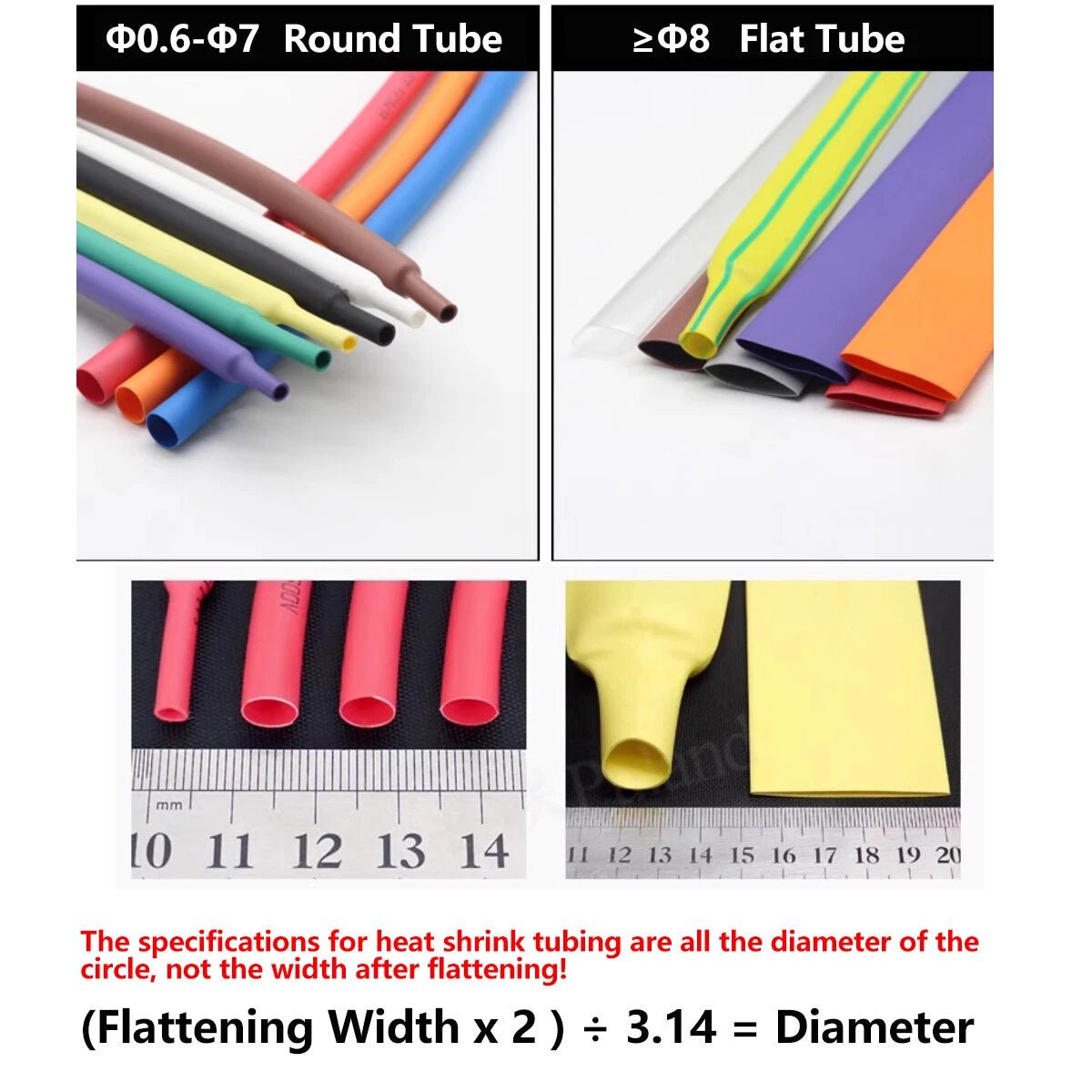 2:1 Heat Shrink Tubing — Φ0.6mm to Φ20mm, 11 Colors, Electrical Wire Insulation Sleeve - HomeDIYer
