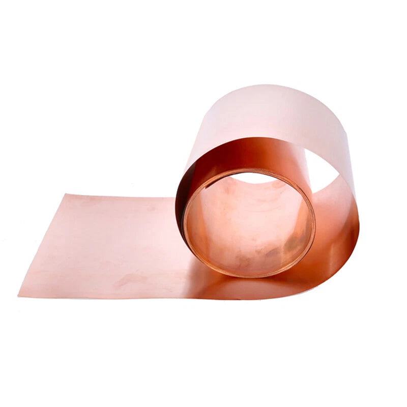 99.9% Pure Copper Sheet Roll Metal Foil Plate Strip 0.01-1mm Thick 10-120mm Wide