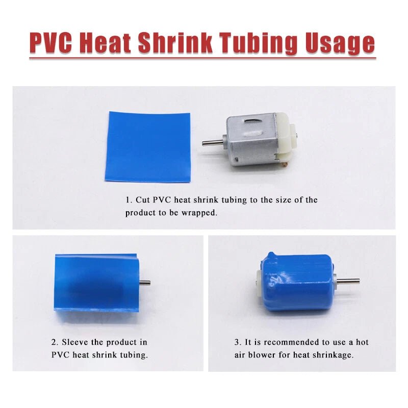 180mm Flat Width PVC Heat Shrink Tubing for Battery Packs — Insulation Sleeve - HomeDIYer