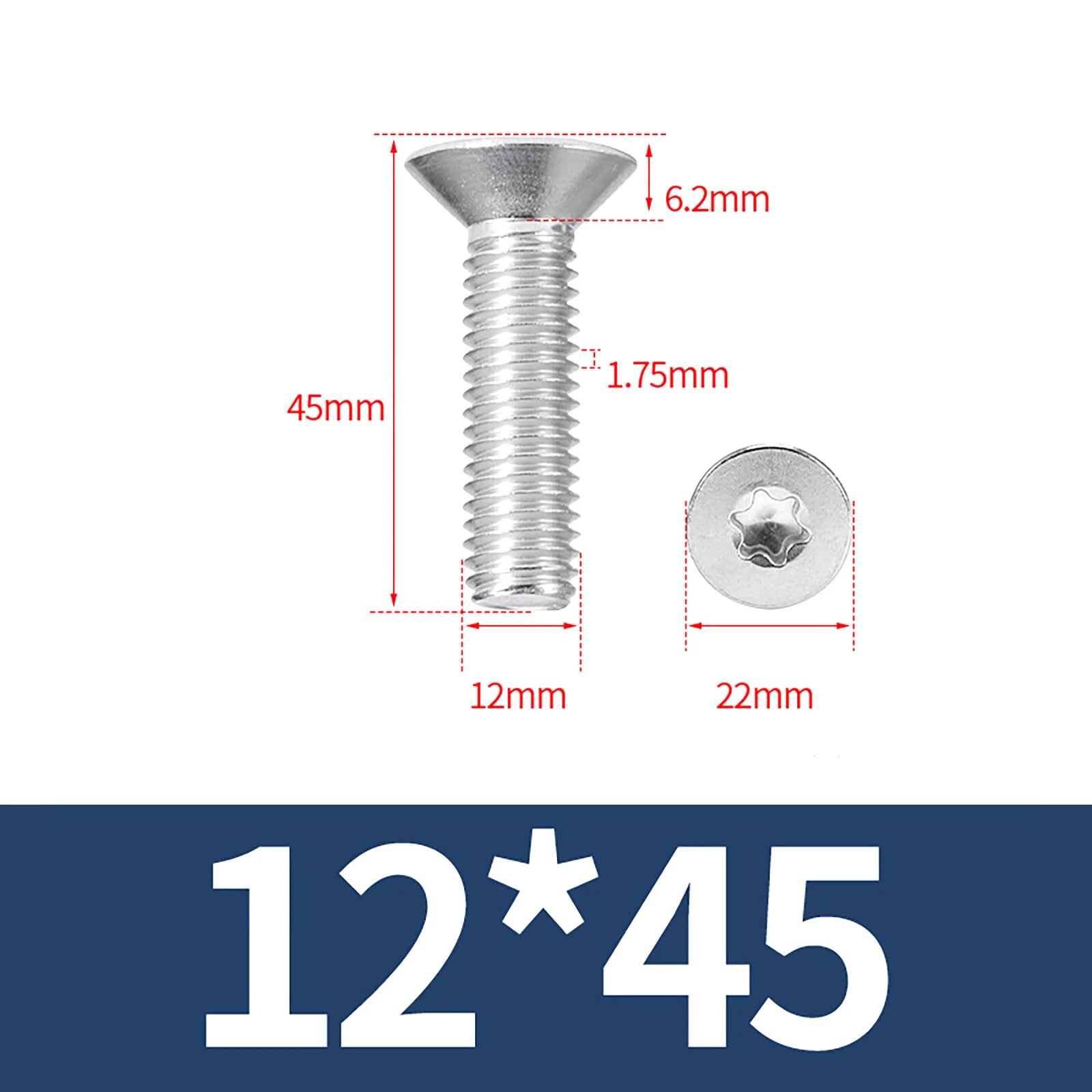 M2- M12 Torx Countersunk Machine Screws Six Lobe Bolts A2 Stainless Steel