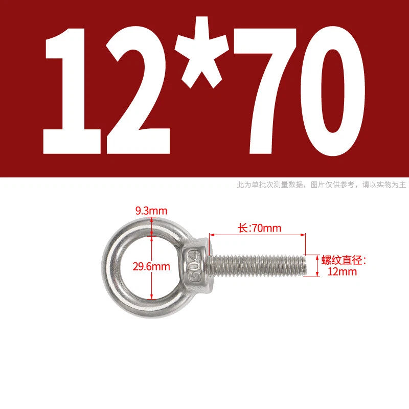 Lifting Eye Bolts A2 304 Stainless Steel M4 M5 M6 M8 M10 M12 M14 M16 M18 M20 M24