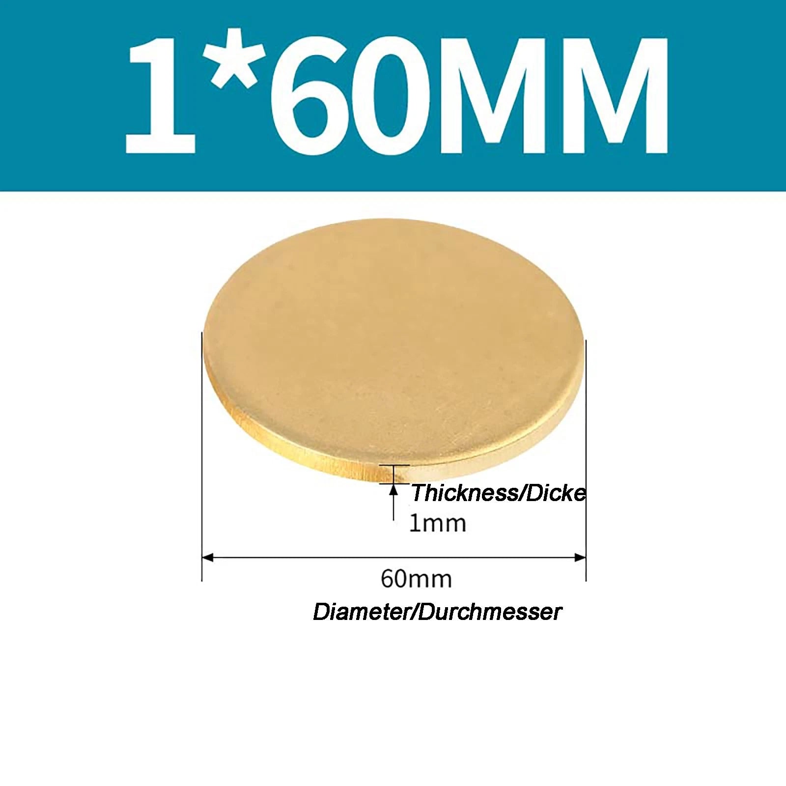 Solid Brass Discs Blanks Metal Round Sheets Thick 0.3mm - 6mm Dia 10mm - 180mm