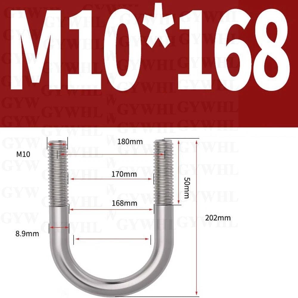 Marine Grade Round Bend U - Bolts — A2 & A4 Stainless Steel, M6 to M20 - HomeDIYer