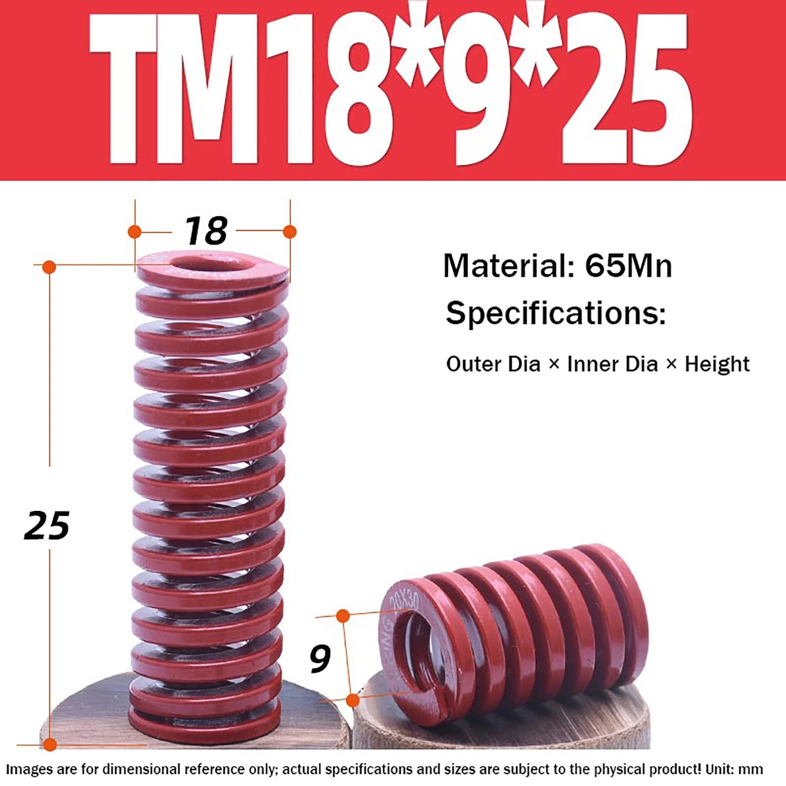 Heavy Load Duty Compression Die Spring, 8mm-50mm Diameter & Up To 400mm Long JIS