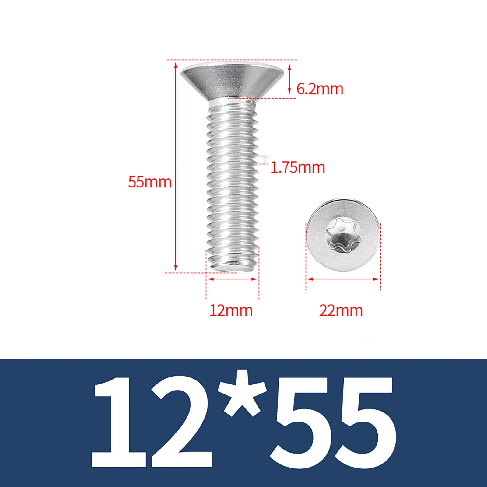 M2- M12 Torx Countersunk Machine Screws Six Lobe Bolts A2 Stainless Steel