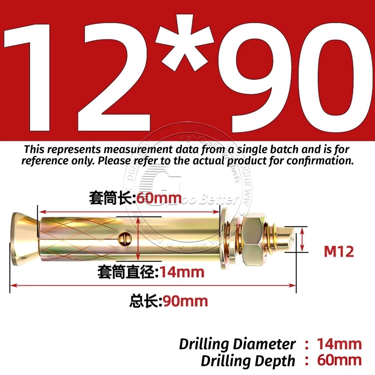 Concrete Expansion Anchor Bolts M6–M20, Extra Long Masonry Wall Screws – Iron Blue White Zinc / Iron - colour Zinc - HomeDIYer