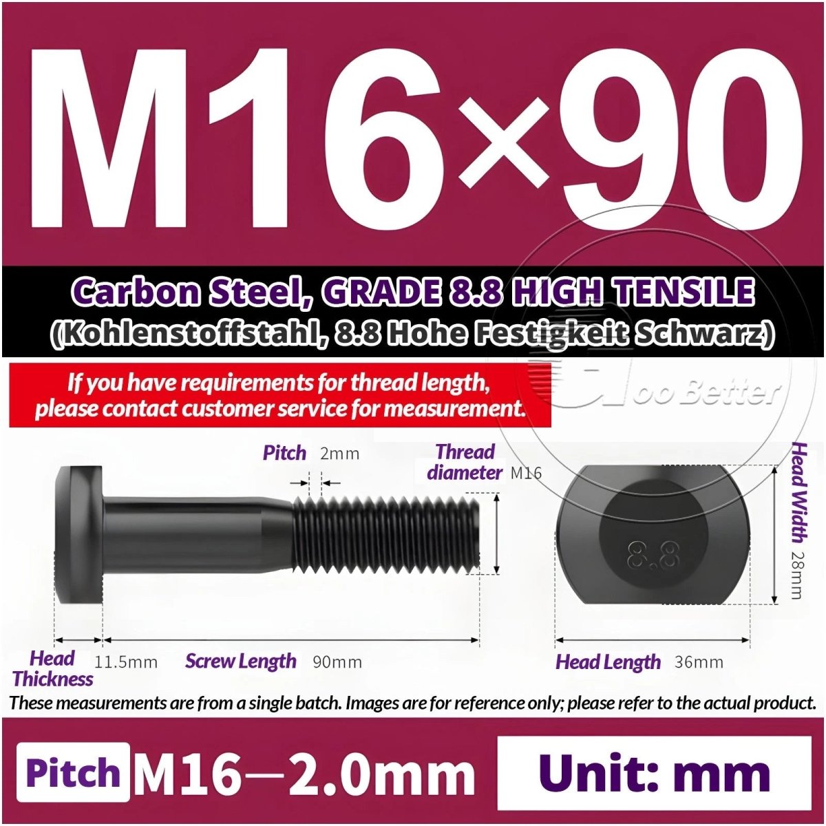 T - Slot Bolts M6 to M20 | Grade 8.8 High Tensile | T - Track Bolts 16mm–500mm - HomeDIYer