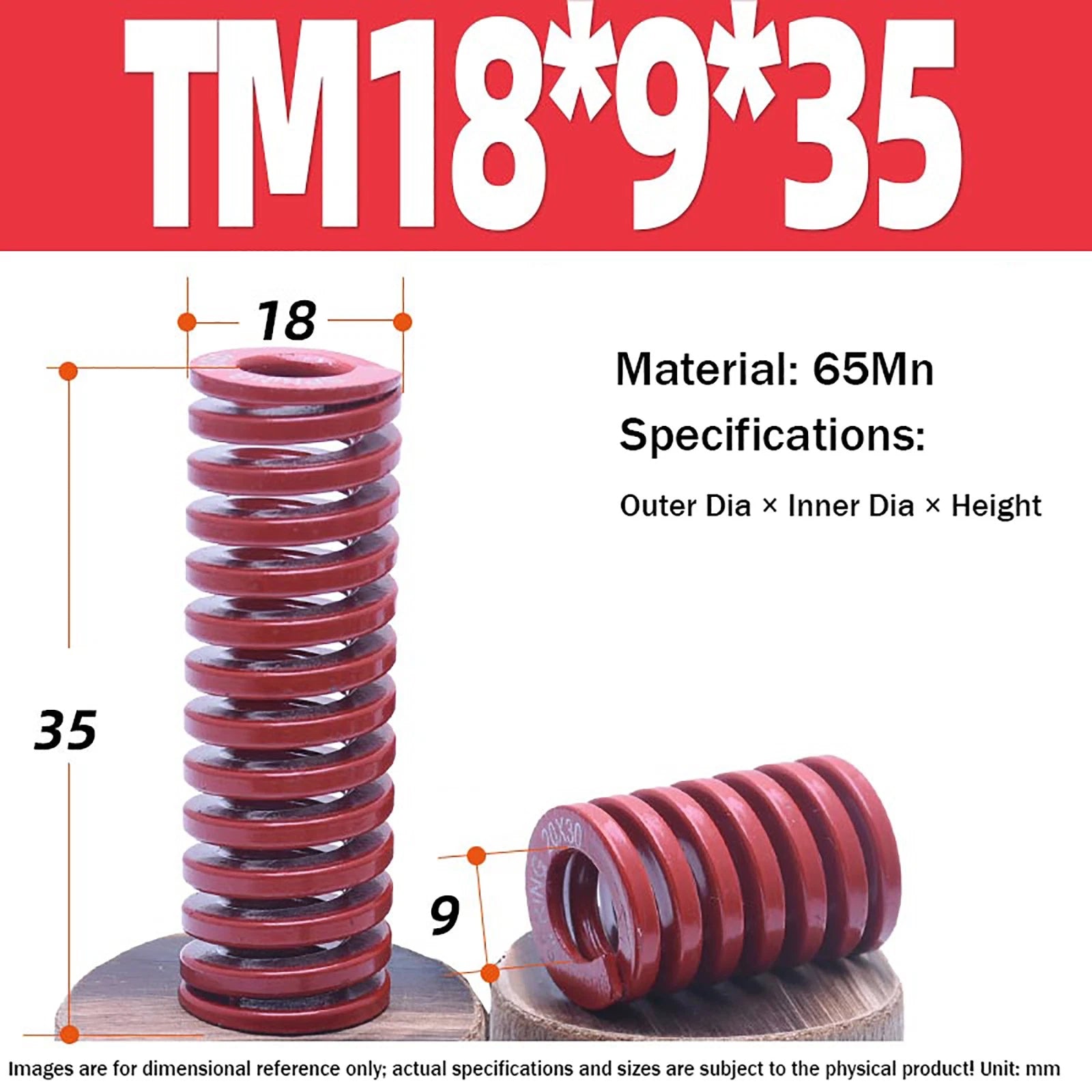 Heavy Load Duty Compression Die Spring, 8mm-50mm Diameter & Up To 400mm Long JIS