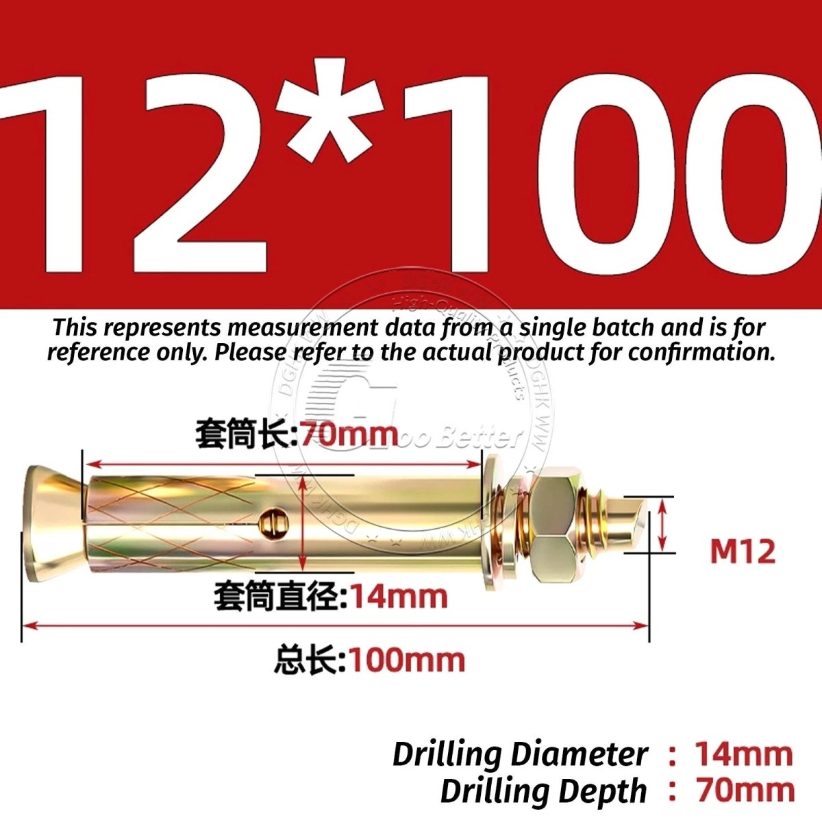 Concrete Expansion Anchor Bolts M6–M20, Extra Long Masonry Wall Screws – Iron Blue White Zinc / Iron - colour Zinc - HomeDIYer