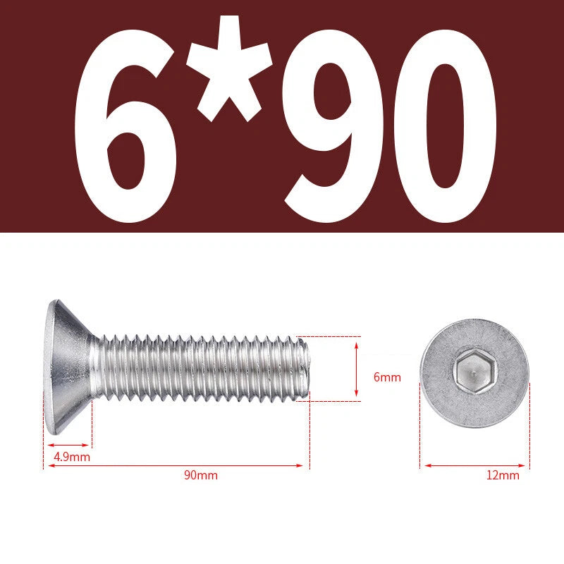 Allen Countersunk Head Screws V4A Steel Hexagon Socket Flat Head Machine Screw