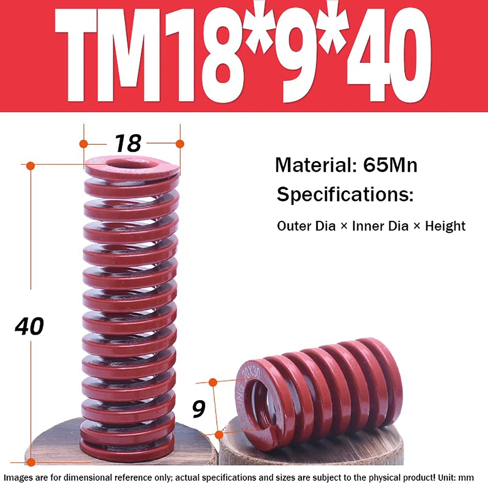 Heavy Load Duty Compression Die Spring, 8mm-50mm Diameter & Up To 400mm Long JIS