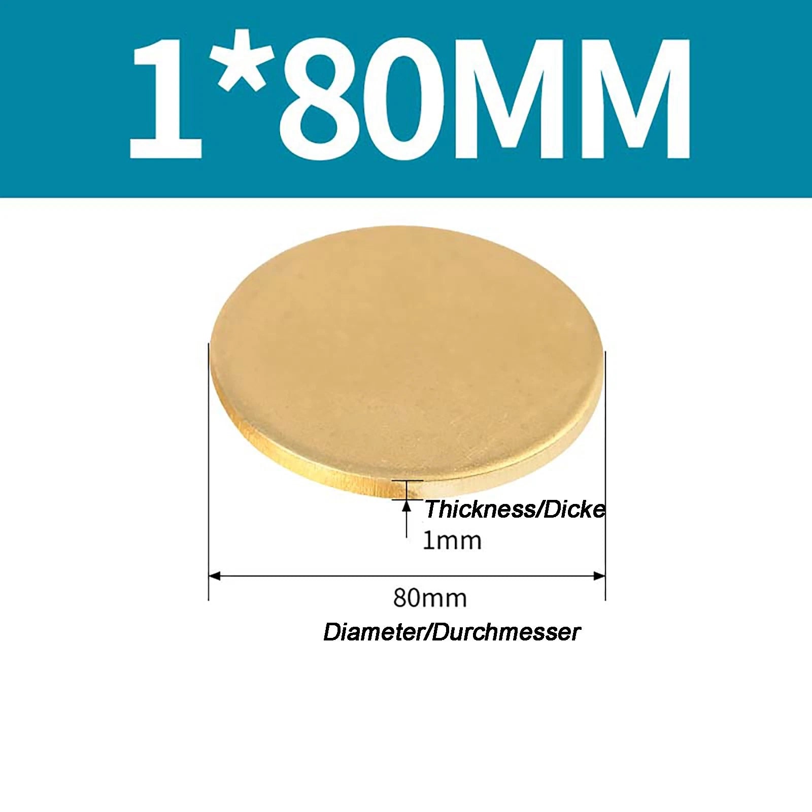 Solid Brass Discs Blanks Metal Round Sheets Thick 0.3mm - 6mm Dia 10mm - 180mm