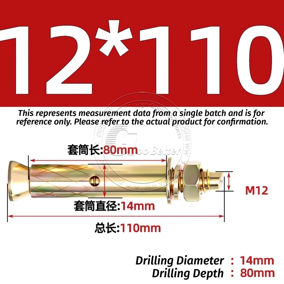Concrete Expansion Anchor Bolts M6–M20, Extra Long Masonry Wall Screws – Iron Blue White Zinc / Iron - colour Zinc - HomeDIYer