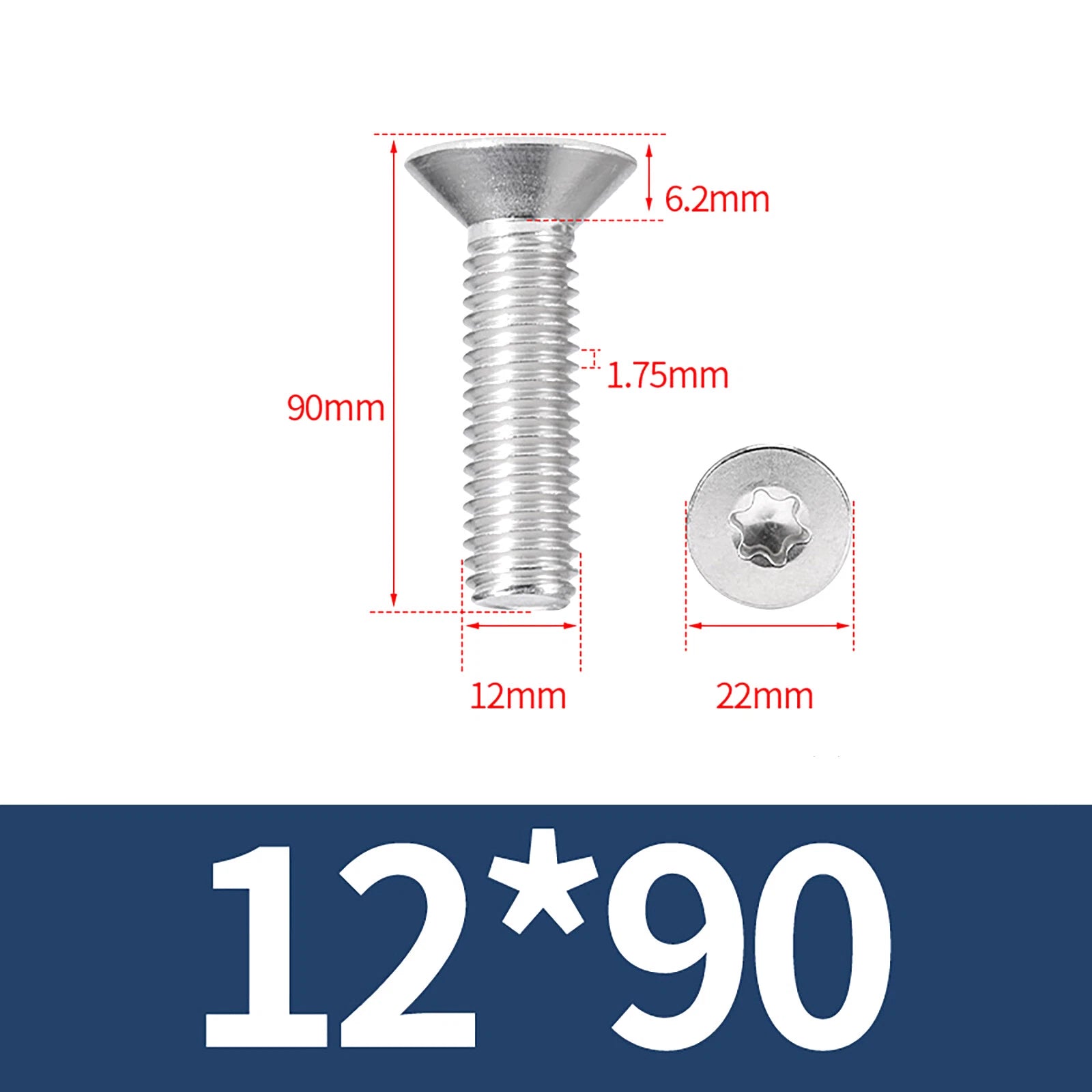 M2- M12 Torx Countersunk Machine Screws Six Lobe Bolts A2 Stainless Steel