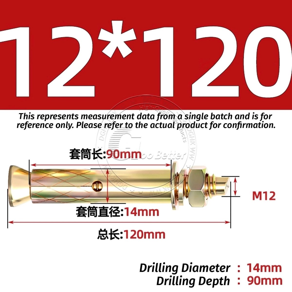 Concrete Expansion Anchor Bolts M6–M20, Extra Long Masonry Wall Screws – Iron Blue White Zinc / Iron - colour Zinc - HomeDIYer