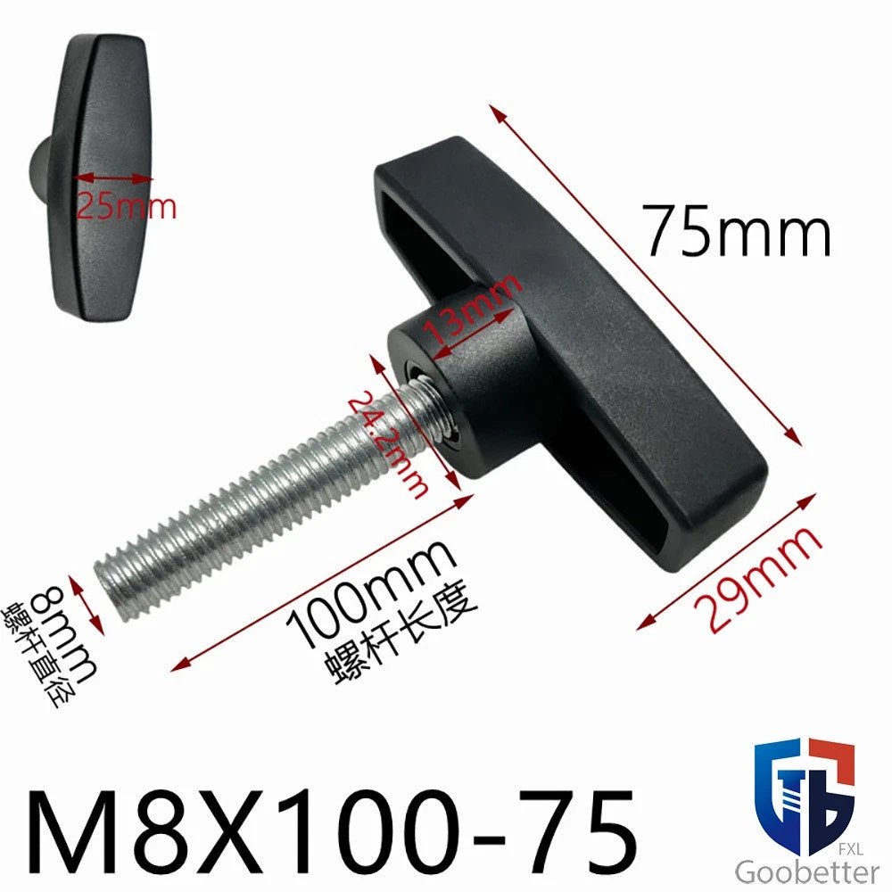 M6 M8 M10 M12 T - Handle Thumb Screws — Wing Knob Clamping Bolts with Flange Nut - HomeDIYer