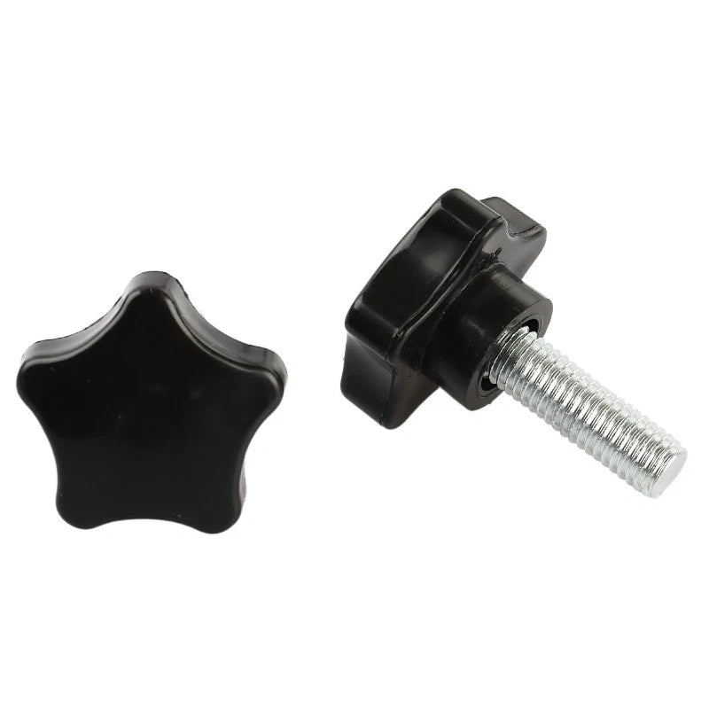 Thumb Screws M8 Hand Knob Bolts Plastic Five-Star Head Black Length 20-80mm