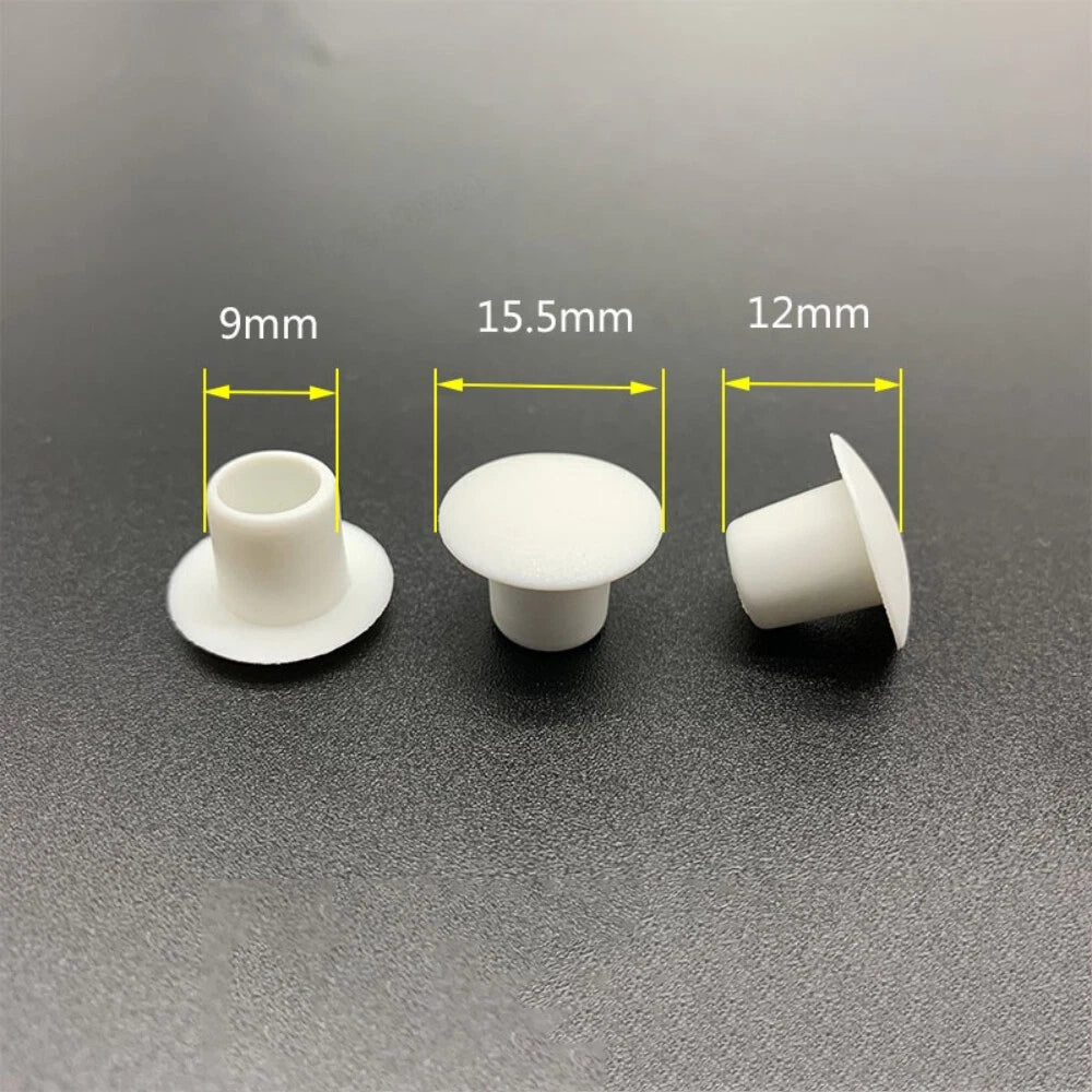 Rubber Round Hole Plugs 9mm 10mm 11mm – Button Screw Cap Blanking Seals, Black & White