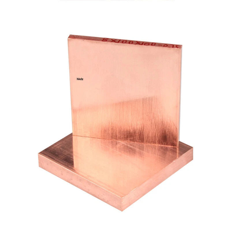 T2 Pure Copper Plate Sheet Thick 1mm-6mm Cu Metal Block Laser Cut 100/200/300mm