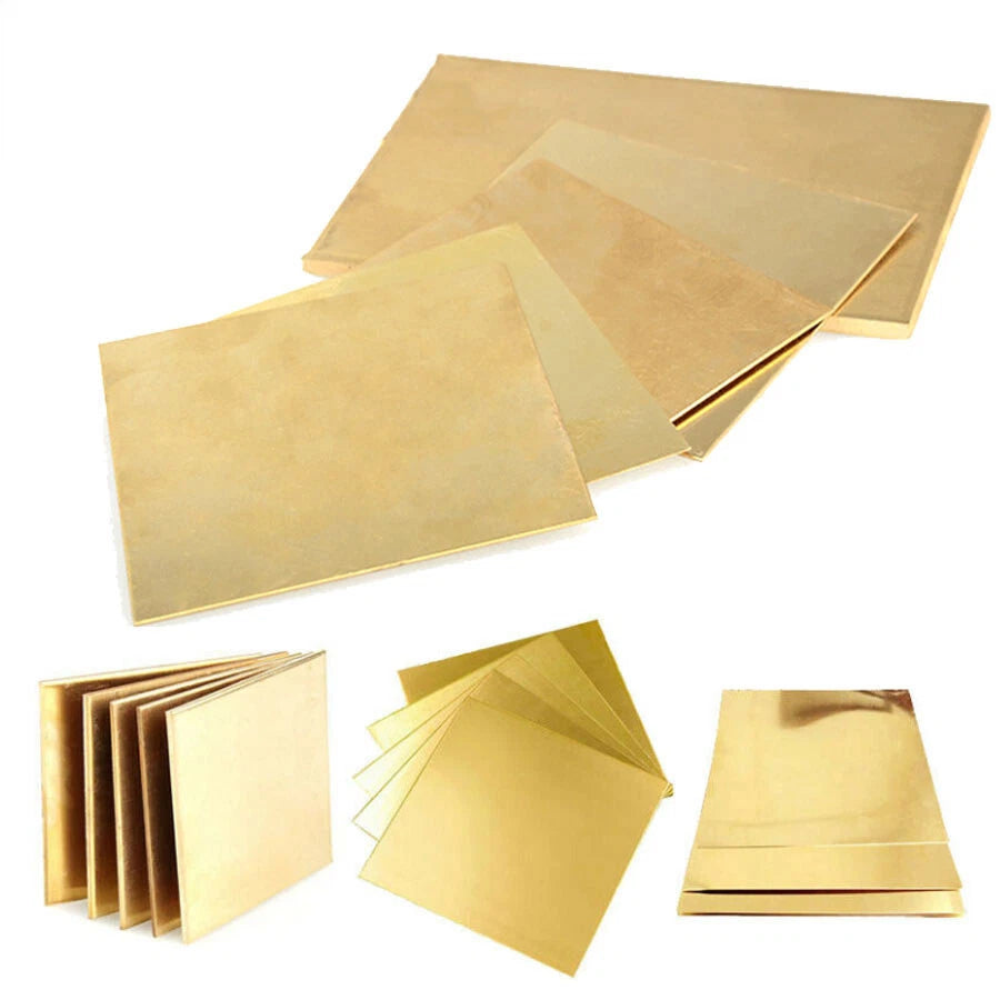 100~300mm CuZn40 H62 Brass Metal Flat Plate Square Sheet Foil Thick 0.5mm - 6mm