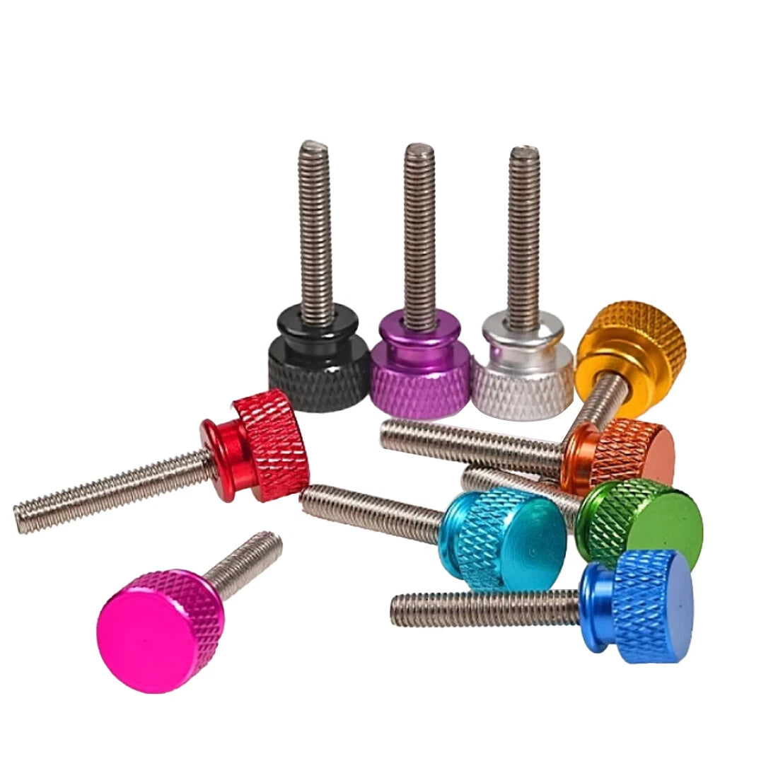 5Pcs M6 Aluminium Knurled Thumb Screws Stainless Hand Grip Knob Bolts High Type