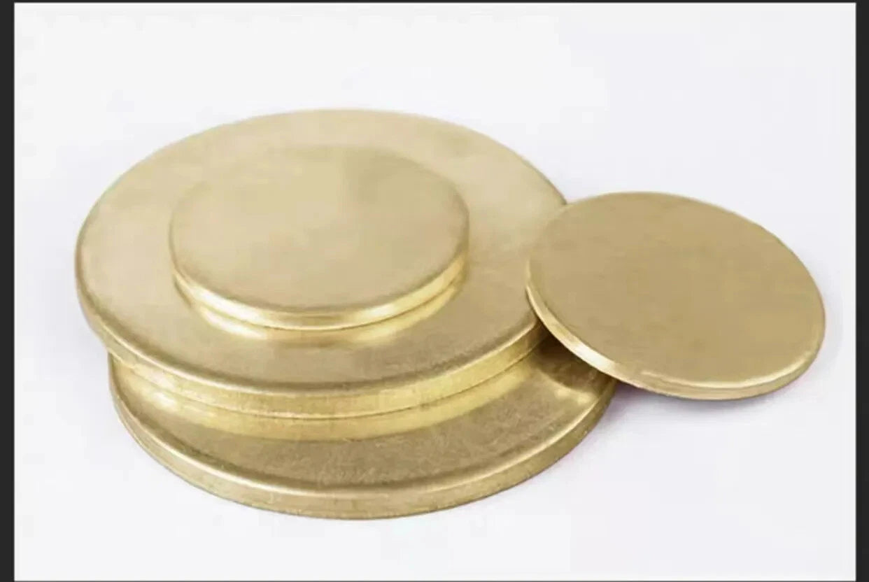 H62 Solid Brass Discs Blanks Metal Round Sheets OD 50-100mm Thick 0.5mm 1mm- 3mm