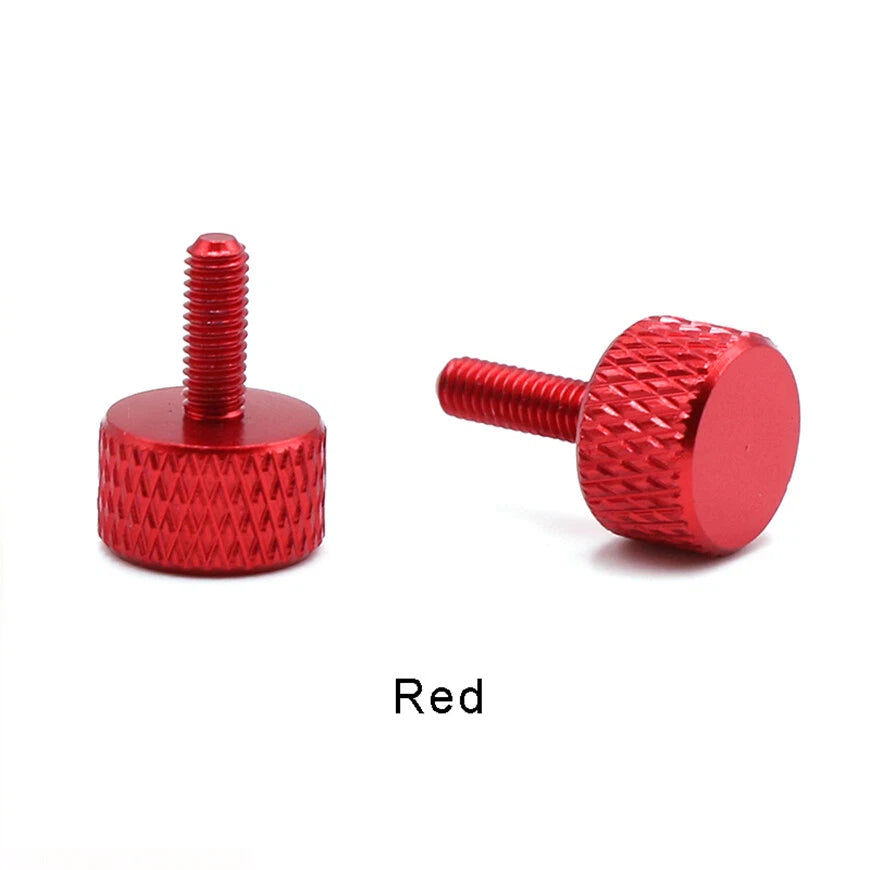 M6 Aluminum Knurled Thumb Screws Color Flat Head Thumbscrew Bolt 10mm-20mm Long