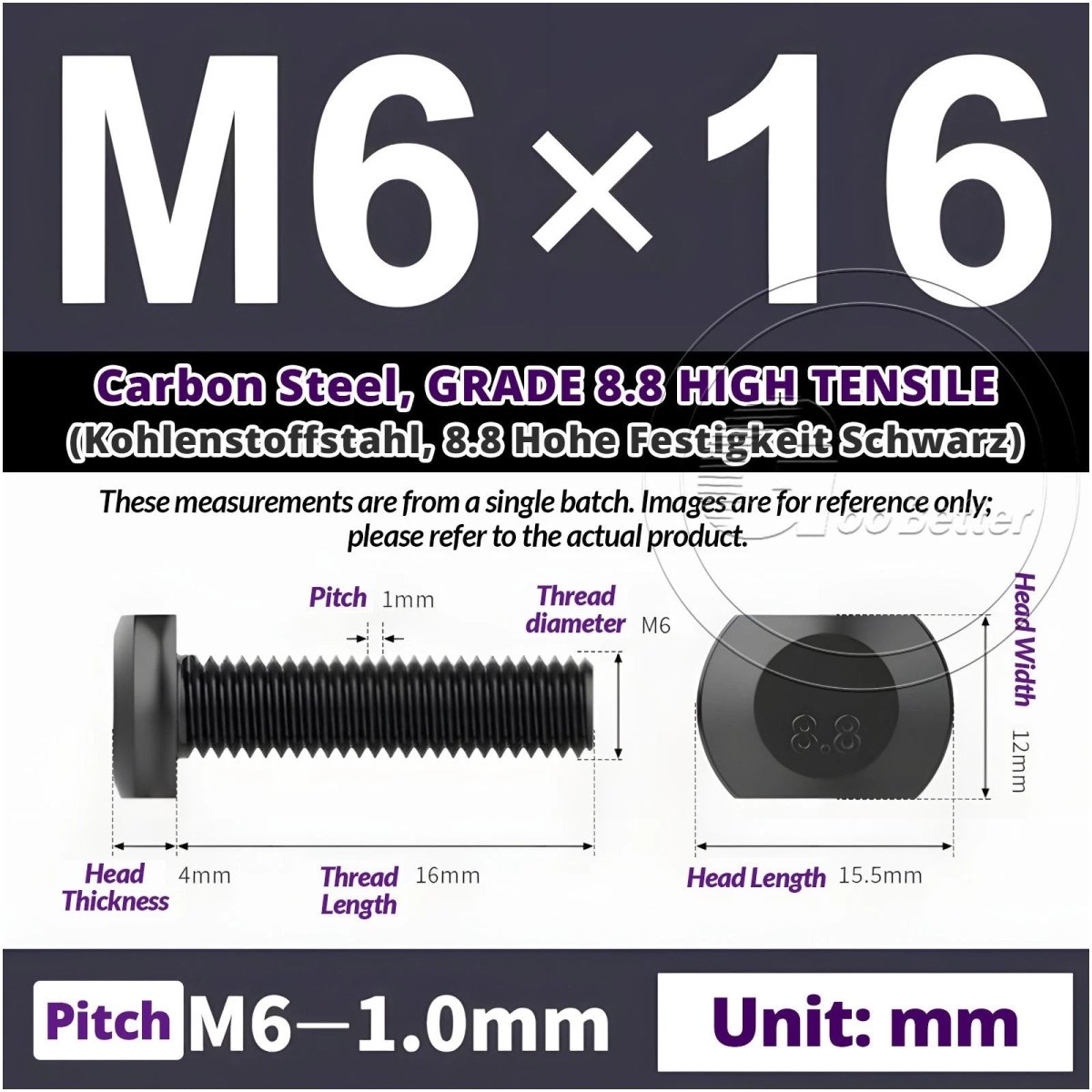 T - Slot Bolts M6 to M20 | Grade 8.8 High Tensile | T - Track Bolts 16mm–500mm - HomeDIYer