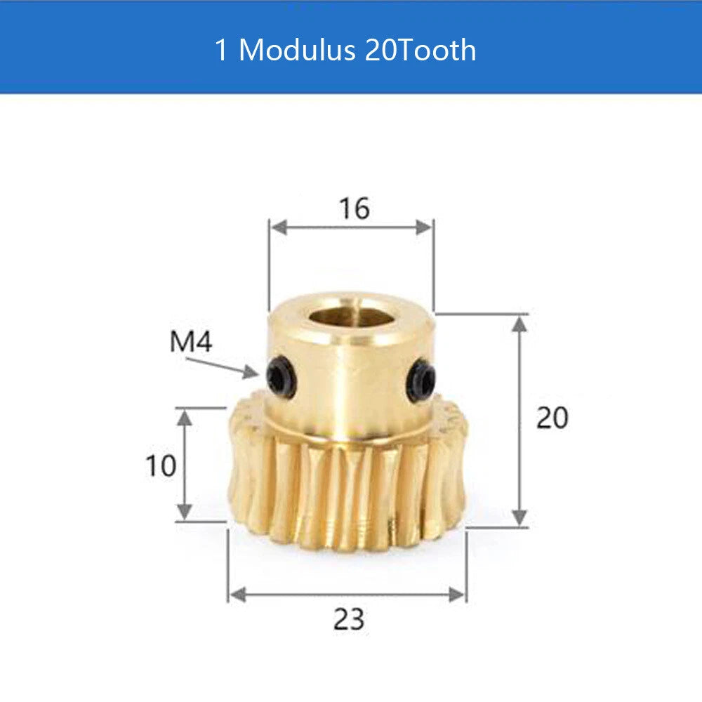 1 Modulus 15-60T Brass Worm Wheel Gear Pitch 3.14mm Transmission Gear,Worm Rod