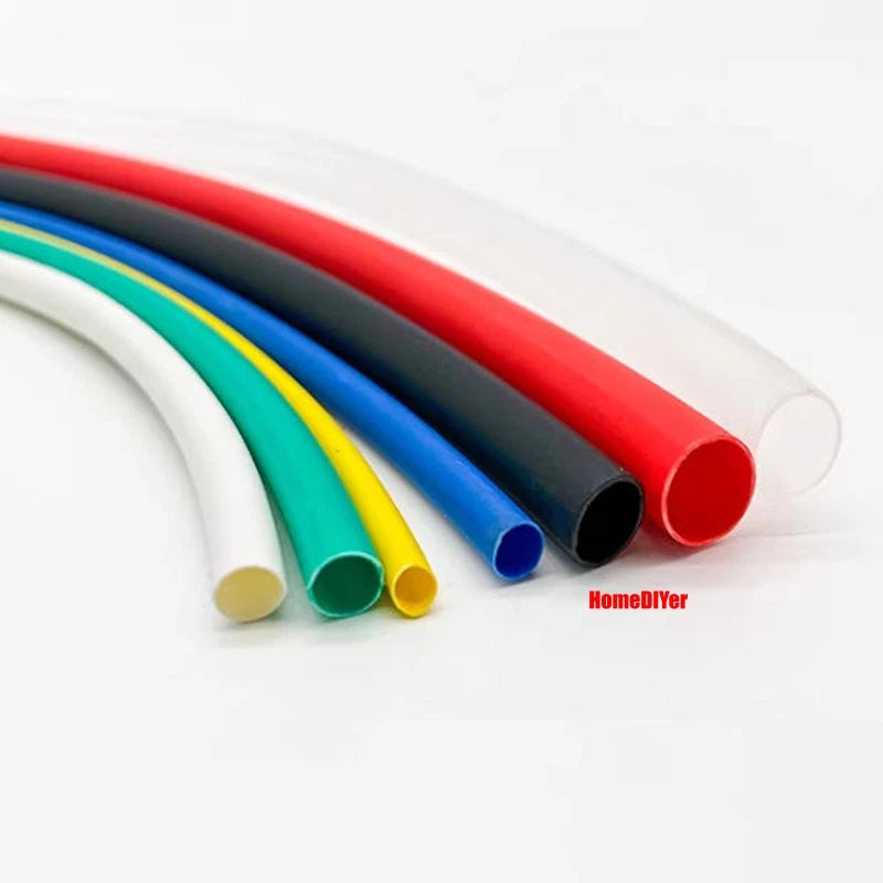 2:1 Heat Shrink Tubing — Electrical Wire Sleeving, Φ1mm–12mm, Clear/White/Red/Green