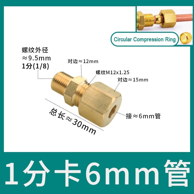 Brass Male Thread Compression Fittings – Circular, Conical & Double Ring, 1/8" to 1/2"