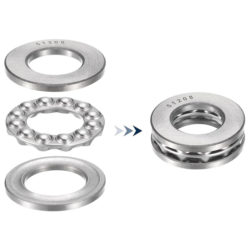 Single Direction 51100 ~ 51311 Axial Thrust Ball Bearings, Hole Dia. 10 ~ 140mm