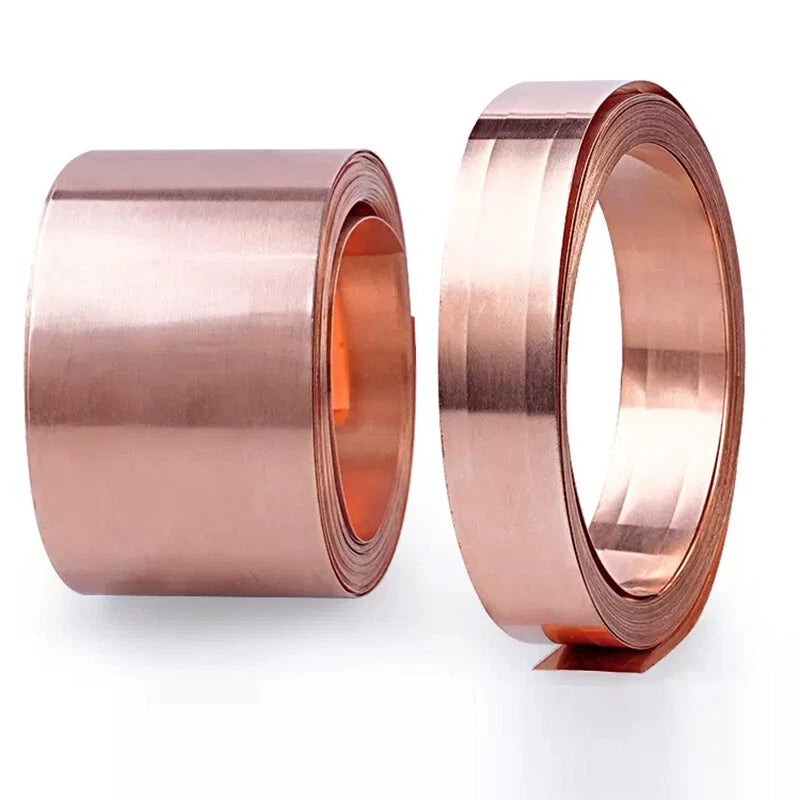 99.9% Pure Copper Sheet Roll Metal Foil Plate Strip 0.01-1mm Thick 10-120mm Wide