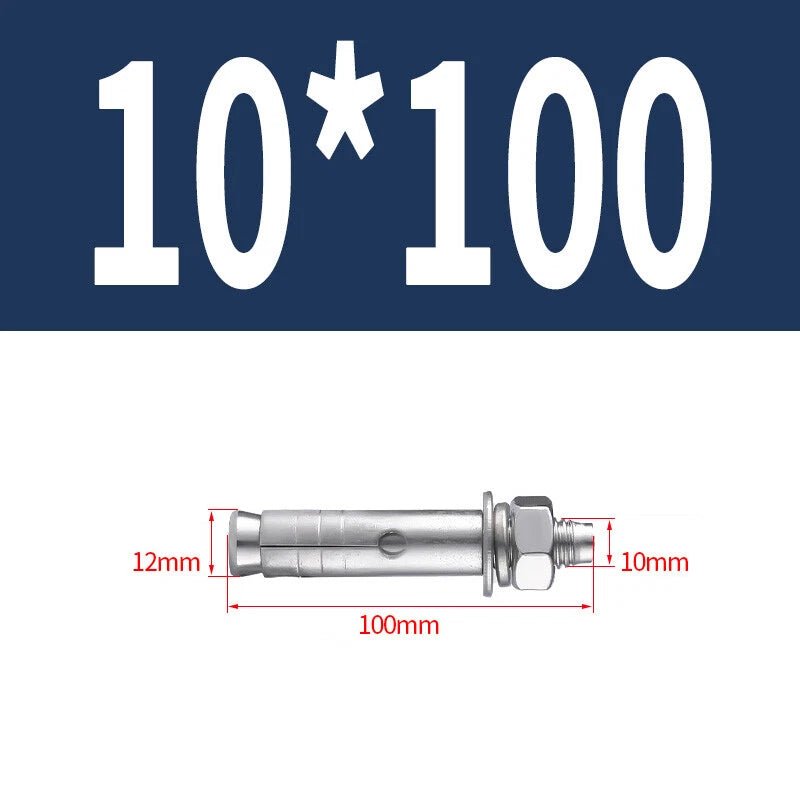 Hex Nut Expansion Sleeve Anchor Bolts — M6 to M20, Galvanized & Stainless Steel - HomeDIYer