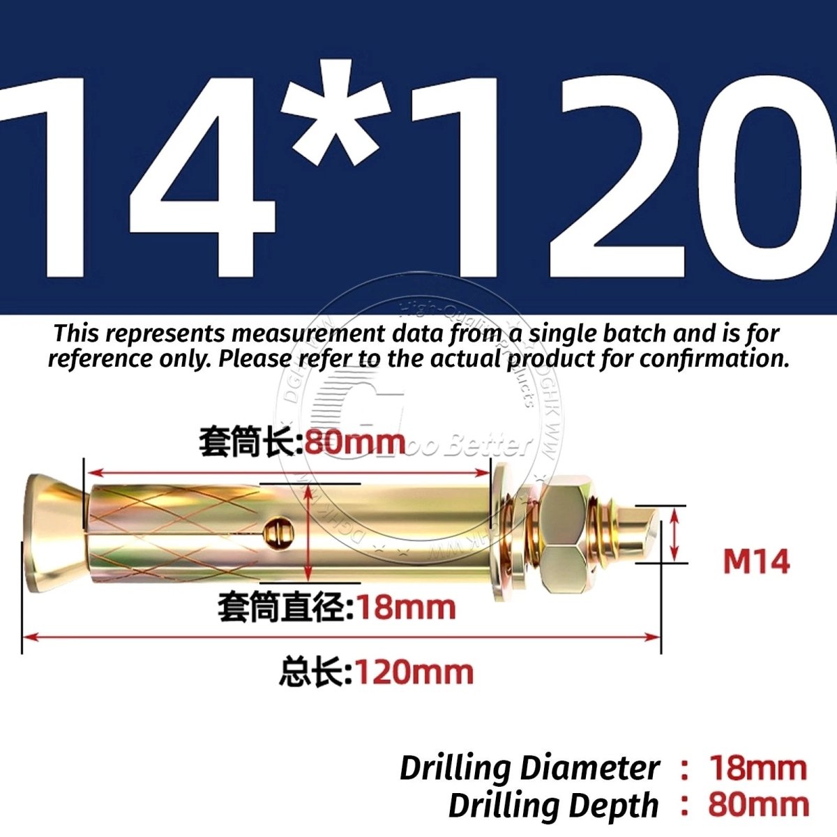 Concrete Expansion Anchor Bolts M6–M20, Extra Long Masonry Wall Screws – Iron Blue White Zinc / Iron - colour Zinc - HomeDIYer