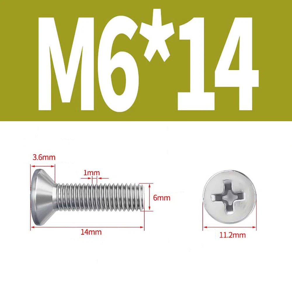M2 to M8 A4 316 Stainless Steel Phillips Countersunk Screws DIN 965 Marine Grade
