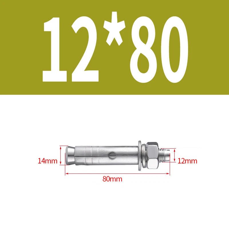 Hex Nut Expansion Sleeve Anchor Bolts — M6 to M20, Galvanized & Stainless Steel - HomeDIYer