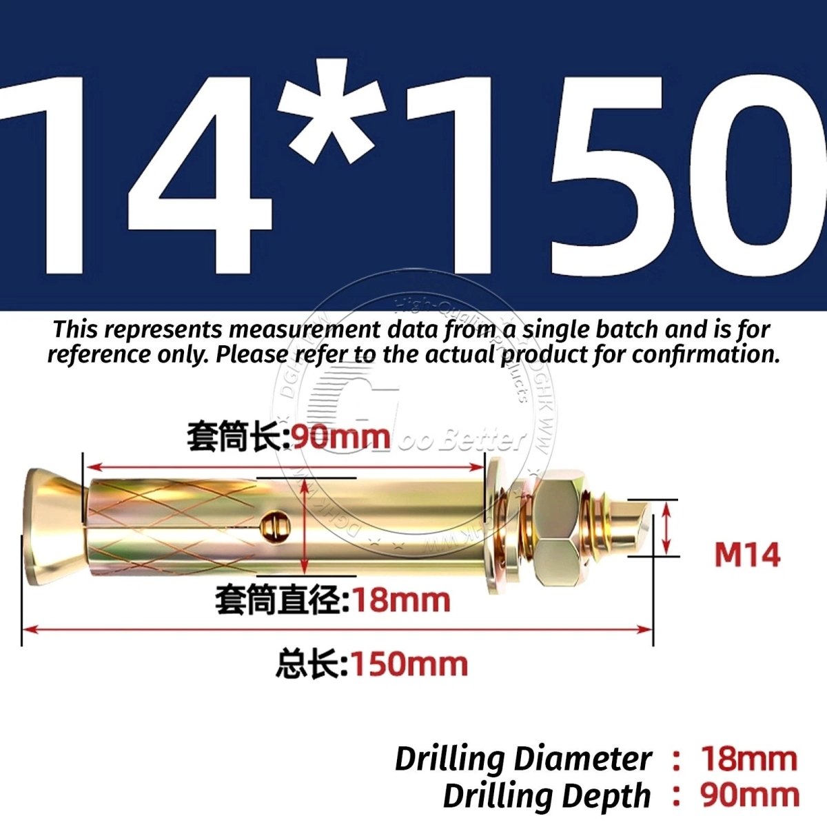 Concrete Expansion Anchor Bolts M6–M20, Extra Long Masonry Wall Screws – Iron Blue White Zinc / Iron - colour Zinc - HomeDIYer