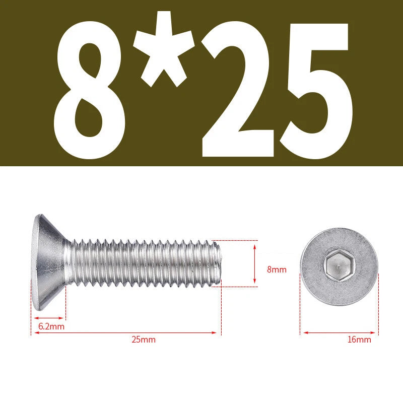 Allen Countersunk Head Screws V4A Steel Hexagon Socket Flat Head Machine Screw