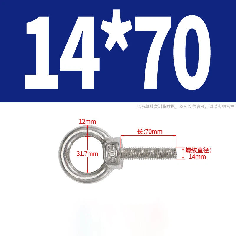 Lifting Eye Bolts A2 304 Stainless Steel M4 M5 M6 M8 M10 M12 M14 M16 M18 M20 M24