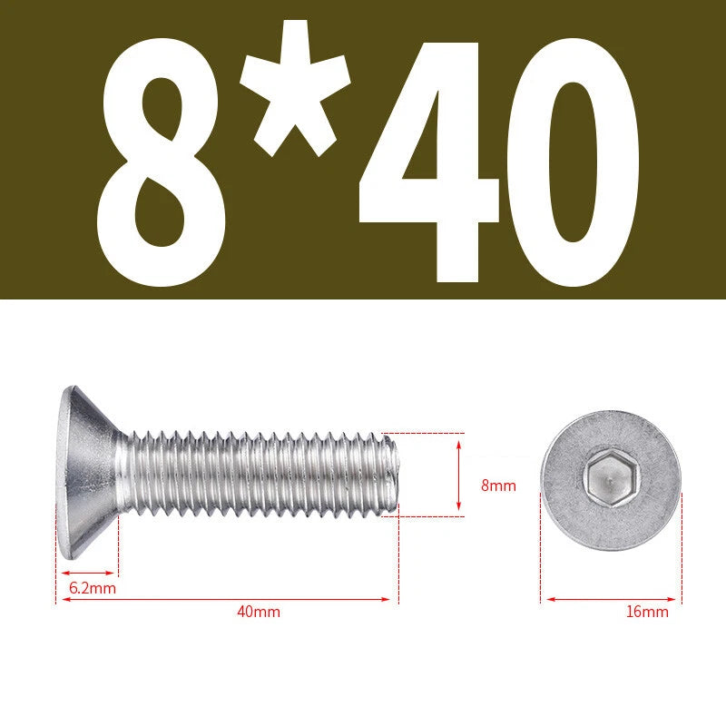 Allen Countersunk Head Screws V4A Steel Hexagon Socket Flat Head Machine Screw
