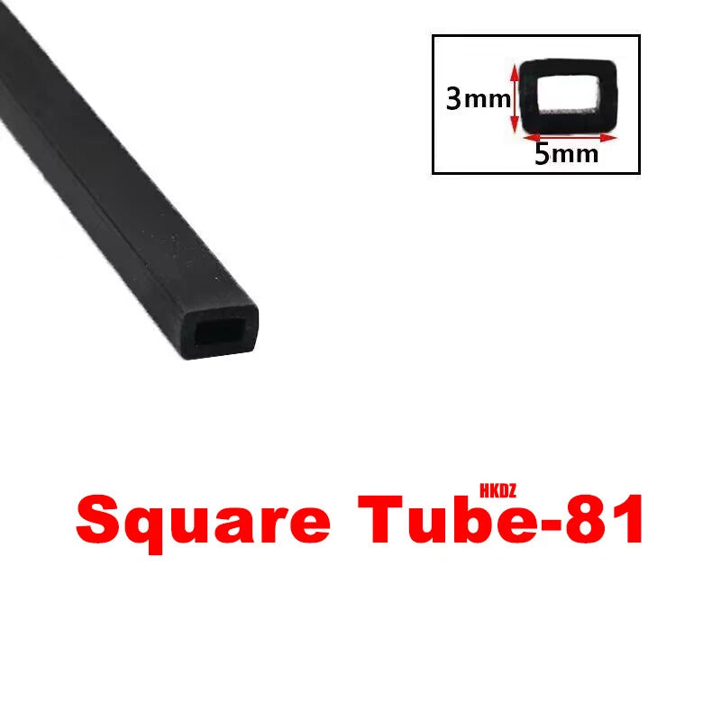 Square Silicone Rubber Hollow Tube Pipe Protector Seal Strips Width 2.5mm~108mm