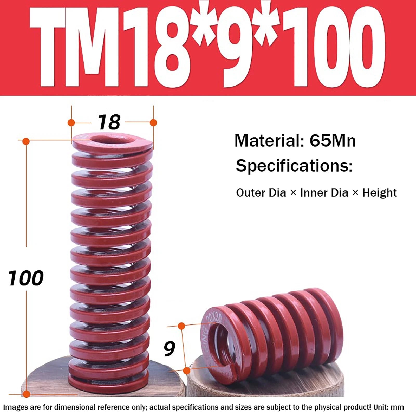 Heavy Load Duty Compression Die Spring, 8mm-50mm Diameter & Up To 400mm Long JIS