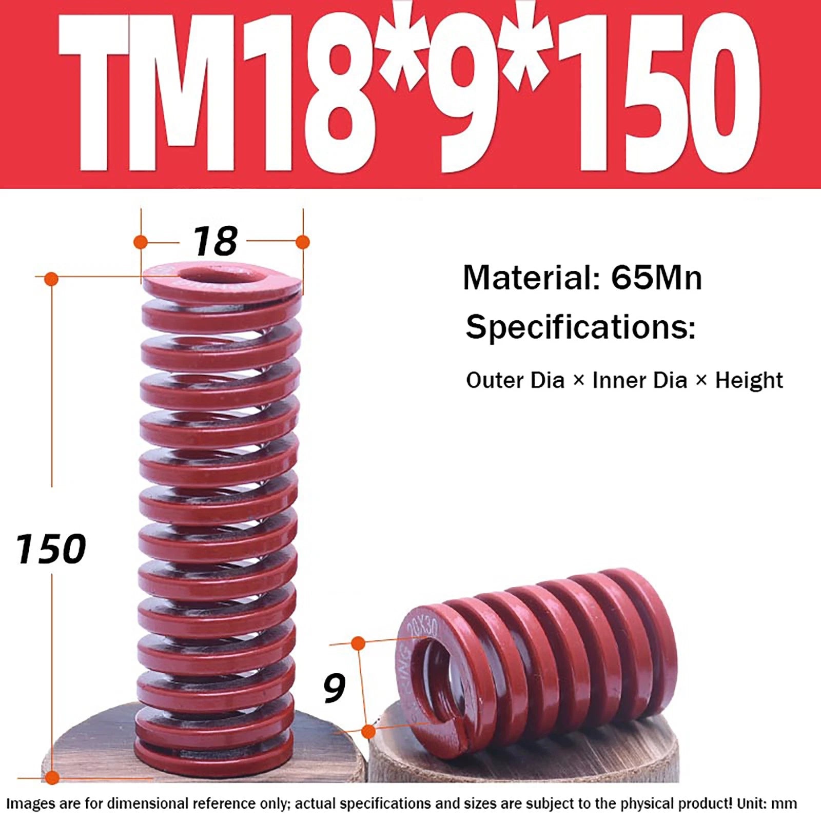 Heavy Load Duty Compression Die Spring, 8mm-50mm Diameter & Up To 400mm Long JIS