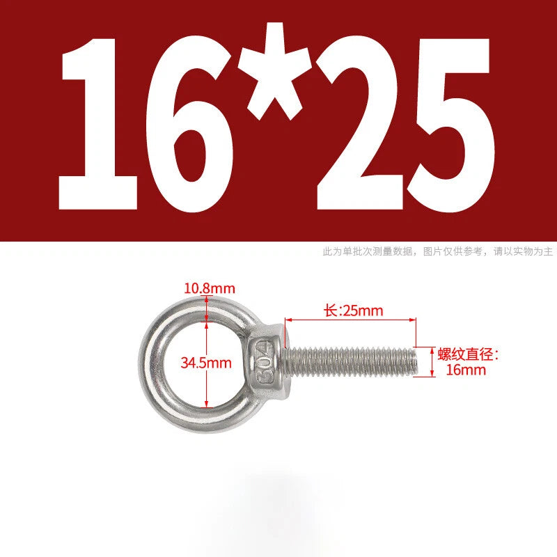 Lifting Eye Bolts A2 304 Stainless Steel M4 M5 M6 M8 M10 M12 M14 M16 M18 M20 M24