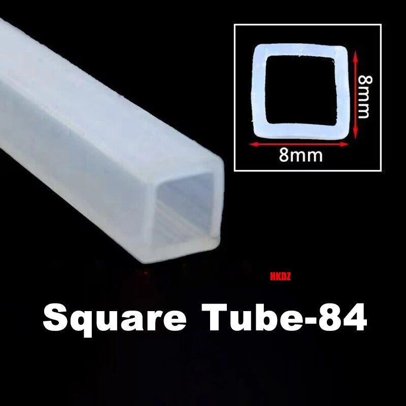 Square Silicone Rubber Hollow Tube Pipe Protector Seal Strips Width 2.5mm~108mm