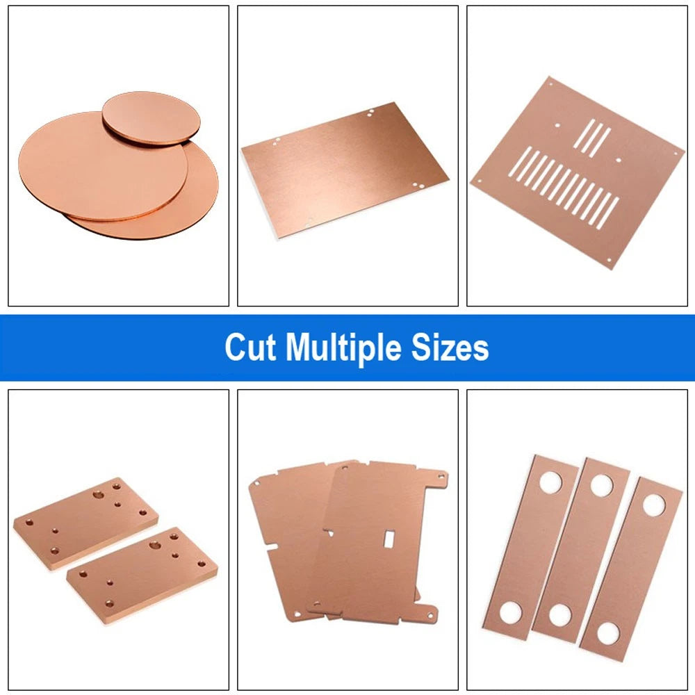 Pure Copper Sheet Plate 0.8/1.5/1/2/3/5mm Thick Cu Conductive Square Metal Board