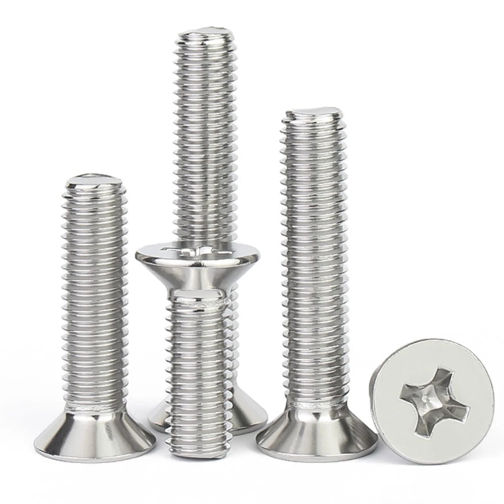 M2 to M8 A4 316 Stainless Steel Phillips Countersunk Screws DIN 965 Marine Grade