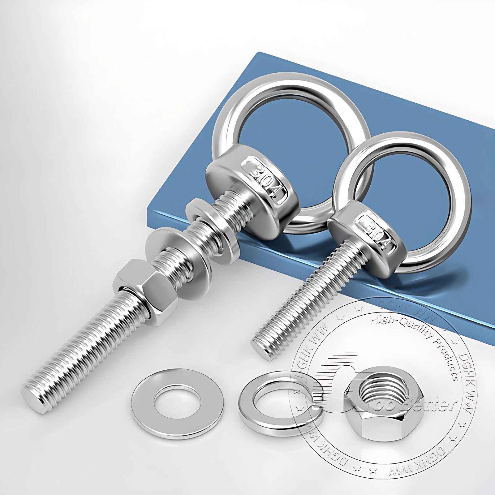 LIFTING EYE BOLTS NUTS & WASHERS A2 STAINLESS STEEL M3 M4 M5 M6 M8 M10 M12 - M30